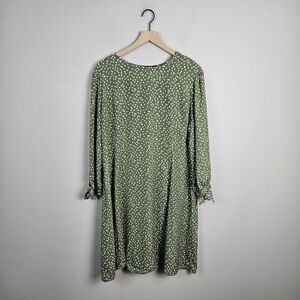 Chic Soul Green Geoemetric Print Long Sleeve Dress Plus Size